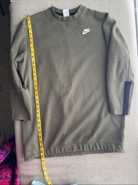 Nike Olive Crewneck Sweatshirt with White Swoosh